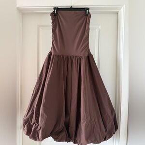 Anthropologie Strapless Brown Dress